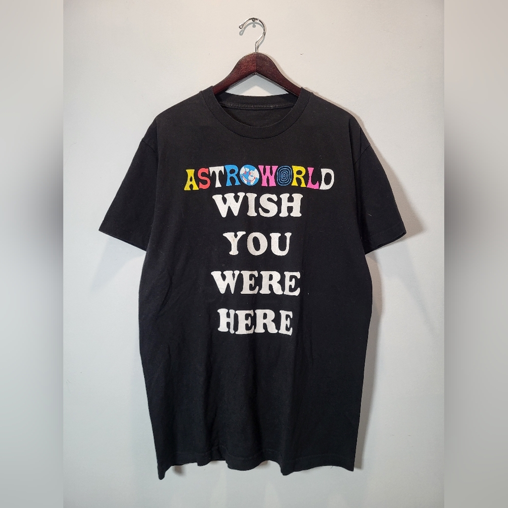 👕🌶 2019 Travis Scott Astroworld "Wish You Were Here" Tour Double-Sided T-Shirt